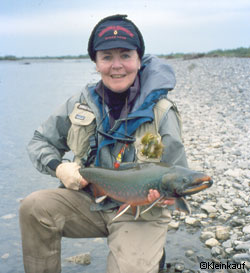 Cecilia Pudge Kleinkauf with an Arctic char