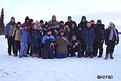 Chapman Elementary students at the end of their hour on the ice