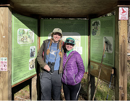 Arin and Kaitlyn at the morning bird walk tour