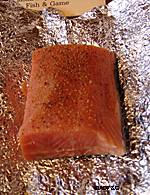 The salmon before wrapping Riley Woodford photo