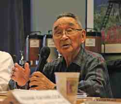 Elder Jacob Ahwinona of Nome and White Mountain shares stories of his early caribouhunting days in the Northwest Arctic He spoke to members of the Western Arctic Caribou Herd Working Group during their twoday meeting in Anchorage Photo by Randall