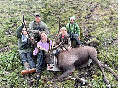 Emily Weaver harvested her first caribou in August 2021 from the Fortymile Herd It was a family trip with sisters Chevelle Prestlie and Stormy and parents Sierra Weaver and Huntre Lamb