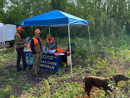 Recruiting new volunteers at a dog training event in the MatSu Valley June 2021 Photo Rick Merizon