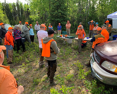 Recruiting new volunteers at a dog training event in the MatSu Valley June 2021 Photo Rick Merizon