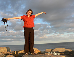 Beth Peluso enjoys the midnight sun in Nome last June