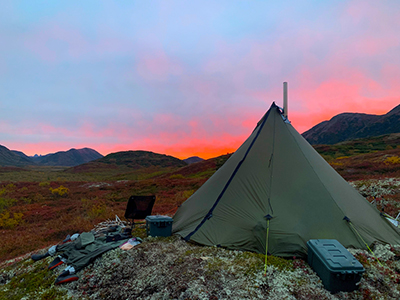 Sunrise in the backcountry on a memorable moose hunt Photo by Hal Frye used with permission
