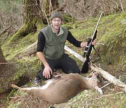 Hunter Terry Schwarz with his Thanksgiving deer