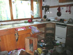 A bear broke into this cabin and ransacked it in search of food