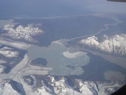 Alsek Lake with the Alsek River coming in on the right and Dry at the top The Alsek starts in Canadas Kluane National Park and ends in Glacier Bay National Park and Preserve making it one of the few entirely protected rivers in North America