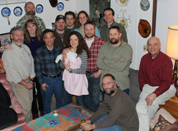 The Region 5 quotfamilyquot From left Geoff Carroll Karen Mitchell Jim Dau behind Karen Steve Machida Tony Gorn Patrick Jones center of back row Charlotte Westing with baby Lincoln Parrett Meghan Nedwick back row Travis Booms next to her Phil Perry in front of Travis Peter Bente far right Rob DeLong in front Photo by Karen Mitchell Not pictured Letty Hughes and Sarah Ferguson