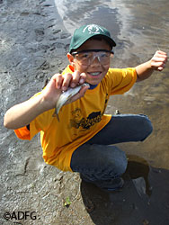 A young angler in the 2011 Alaska Conservation Camp