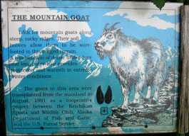 A plaque commemorating the 1991 goat introduction