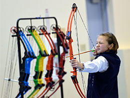 A student from St Elizabeth Ann Seton School in Anchorage participates in the 2013 NASP tournament Photo by Jill Hogan
