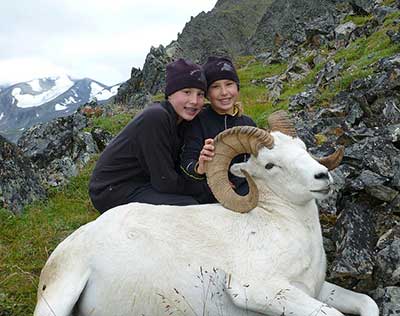 Successful sisters Alexandra and Sydney Juliussen on their first sheep hunt Photo by Gabe Juliussen