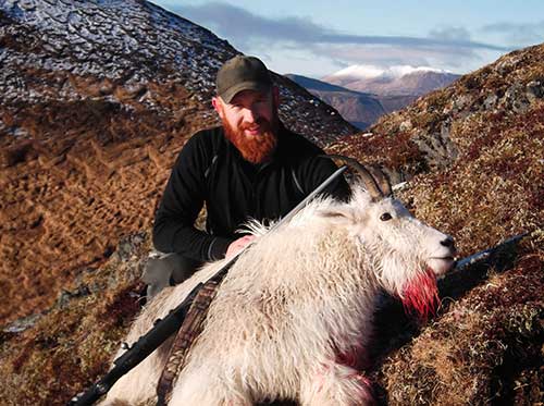 The author with a Kodiak mountain goat