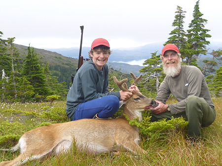 Jeremia Ferguson got his first deer near Sitka with his Dad Randy on opening day in 2018 Randy Ferguson photo used with permission