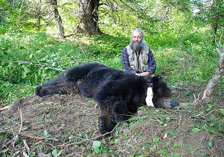 LaVern Beier and Bear 425 a very dark colored brown bear collared in the Berners Bay area in June of 2007 Very dark and even blackcolored brown bears are not unusual on Admiralty Island where they were once considered a subspecies known as Shirasi bears