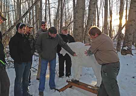 Hunter education volunteer instructors in the field
