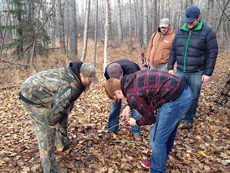 Students and instructors on a bloodtrailing exercise