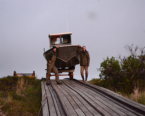 Author Chris McDevitt and Jeff Park at the Tevyarrsquoaq portage which essentially connects Baird Inlet to the Kuskokwim River