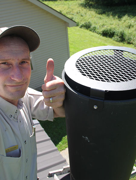 A screen is installed on the Missisquoi National Refuge by USFWS stafff