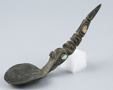 A carved goat horn spoon from the Sealaska Heritage Institute archive