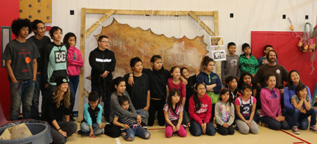 The author is wearing a black sweatshirt at the far right Marylynne Kostik is seated at left