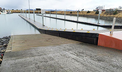 A new launch ramp in Homer Completed in 2016 the harbor launch site was upgraded to include five new ramp lanes two new boarding floats new lighting security cameras fee collection booth and an electric cardreader for launchparking fee payments