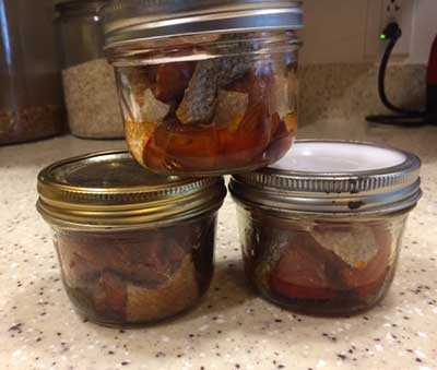 Coho salmon smoked and quotcannedquot in jars