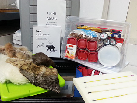 The fur kit includes materials for hands on activities fur from a variety of animals and a teacher39s guide