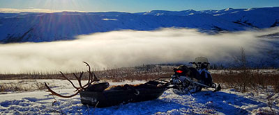 Nathaniel Grimes shared this picture from a winter caribou hunt in the White Mountains
