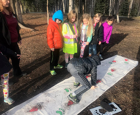 Students work with quottracking gaitquot the pattern tracks make  part of the tracking kit