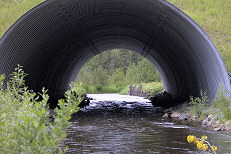 Crooked Creek along the Sterling Highway shown after culvert replacement added a fishfriendly culvert in the summer of 2019 Partners on this project included the Alaska Department of Transportation and the US Fish and Wildlife Service