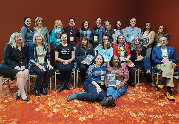More contributors to the book iclude strongTravis L Boomsstrong back row 4th in from the left who coauthored emChapter 8 Breaking the Binary LGBTQ Wildlifer Perspectivesem is a research wildlife biologist at the Alaska Department of Fish and Game in Fairbanks strongTiffany Gasbarrinistrong first seat from the left is senior acquisitions editor from John Hopkins University Press strongCarol Chambersstrong is next to Tiffany and coeditor of the book strongK L Nicholsonstrong front seated row 3rd from the right in red strongGordon Batchellerstrong first seat from the right is The Wildlife Society president at the time of the photo he just assumed the role of Immediate Past President and coauthor of emChapter 11 The Responsibilities of Men in Supporting Women emBatchellerstrong strongis a Certified Wildlife Biologist TWS Fellow and retired chief wildlife biologist for New York State