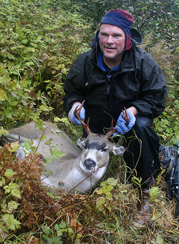 A fairly typical Sitka blacktailed deer buck with the grey winter coat Photo courtesy Mark Stopha