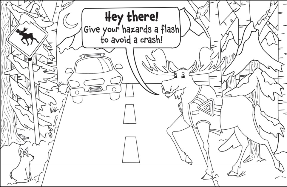 Picture of Miles the Moose with no color - Alaska Department of Fish and Game (ADFG)