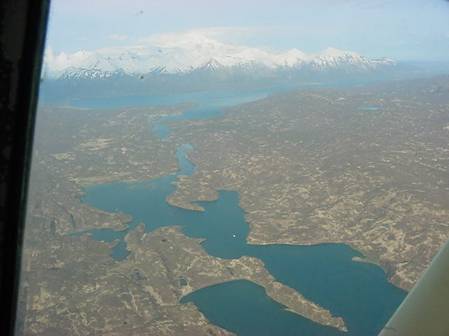Figure 2 An aerial view of Chignik Lake Chignik River and the western end of the Chignik Lagoon in the foreground