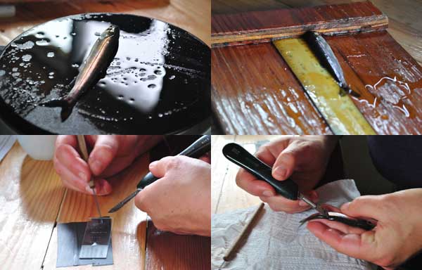 Collecting biological data on sockeye smolt clockwise from top left weight length scales and scale slide mount for aging