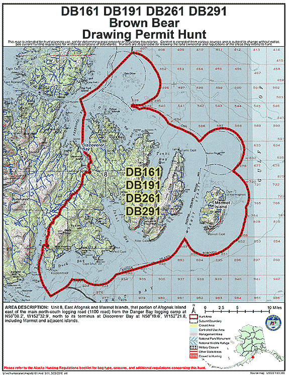 Map of brbear hunt number db161