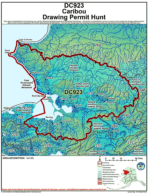 Map of caribou hunt number dc923