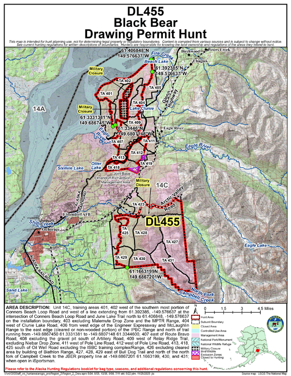 Map of blbear hunt number dl455