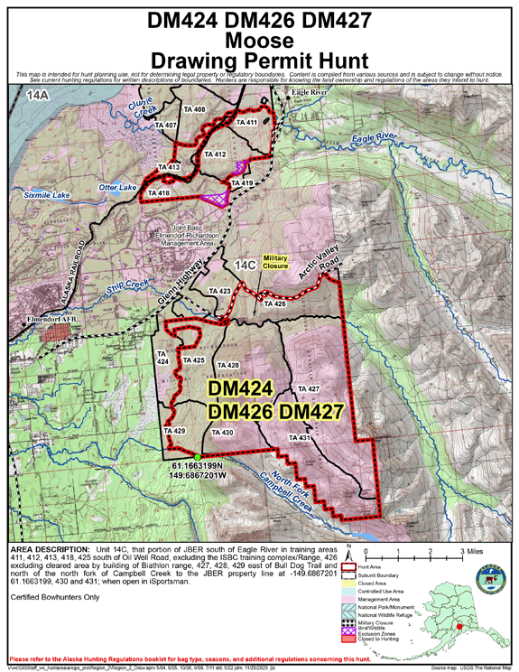 Map of moose hunt number dm424