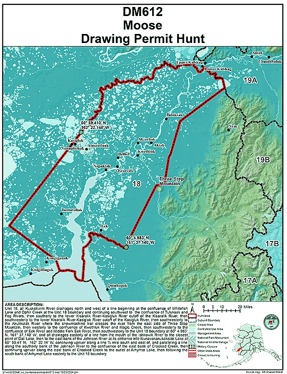 Map of moose hunt number dm612