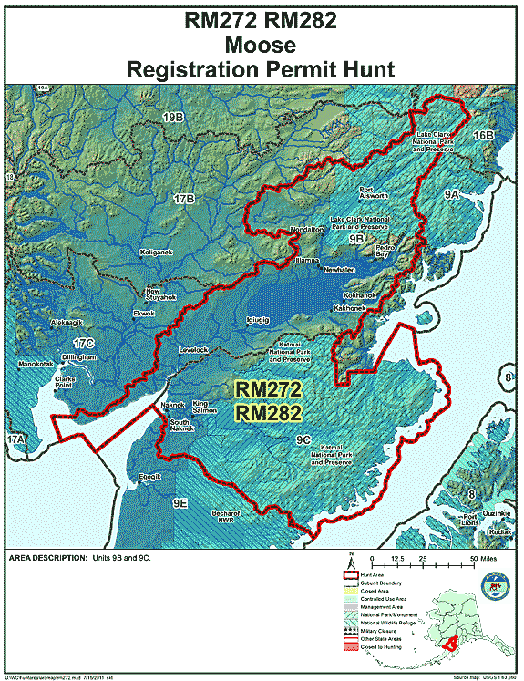 Map of moose hunt number rm272