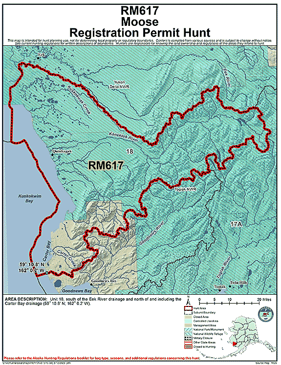 Map of moose hunt number rm617