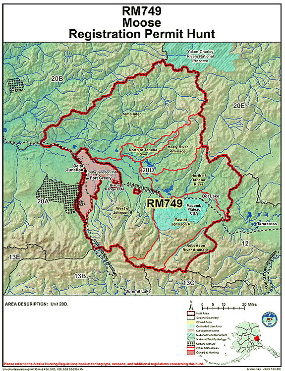 Map of moose hunt number rm749