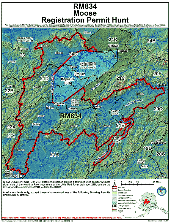 Map of moose hunt number rm834