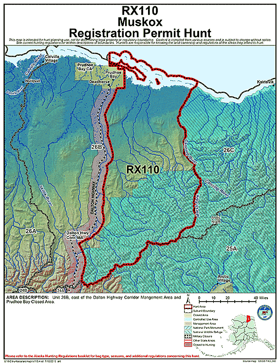 Map of muskox hunt number rx110