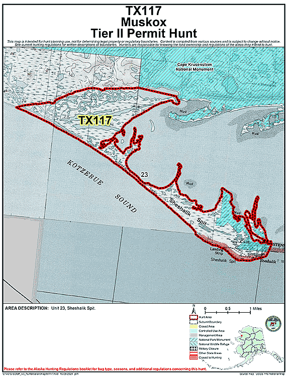 Map of muskox hunt number tx117