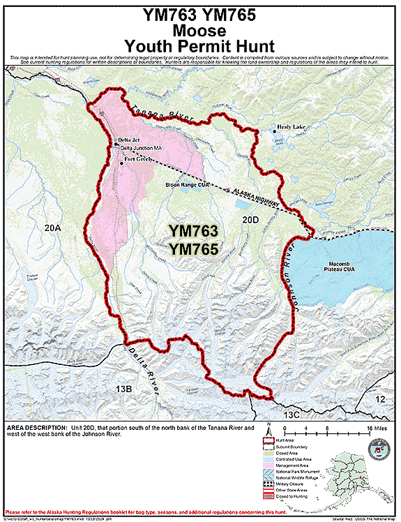 Map of moose hunt number ym763